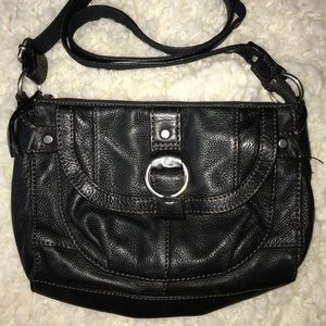 Fossil Black Leather Crossbody Bag Purse